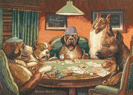 Tapestry "Dogs Playing Poker"
