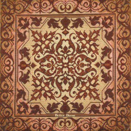 Tapestry pillow cover "Fleur de Liz Brown Ornament"