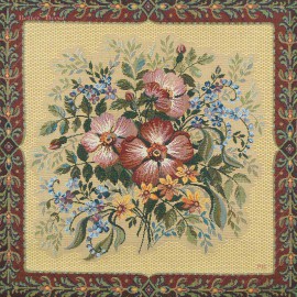 Tapestry pillow cover "Bouquet of Wild Rose Flowers"