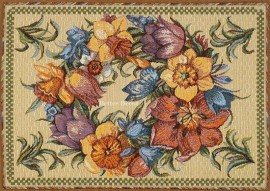Tapestry table place mat "Spring Flowers Ornament"